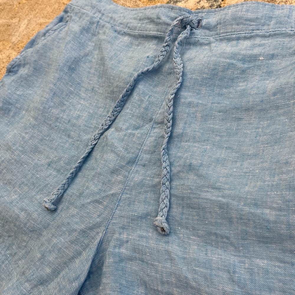 100% linen chambray shorts size extra large - Picture 2 of 8
